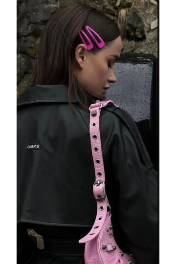 Kadın Fuşya 2li Çıtçıt Toka BE65