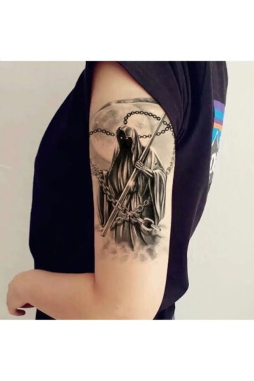 Unisex Azrail Desen Geçici Dövme BE74