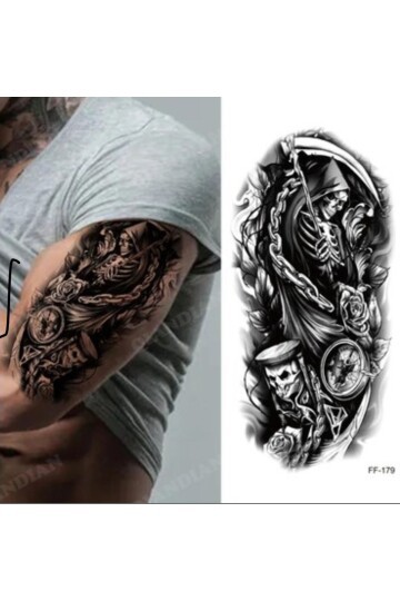 Unisex Azrail Desen Geçici Dövme EB957