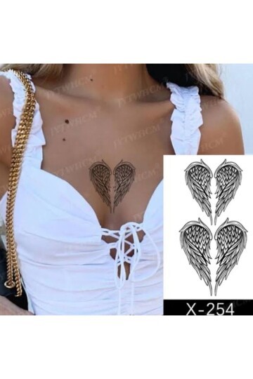 Unisex İkili Melek Kanadı Geçici Dövme EB740