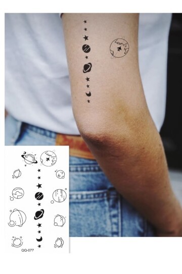 Unisex Karışık Gezegen Desen Geçici Dövme CD590