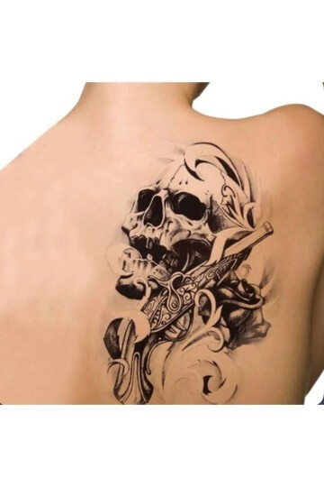 Unisex Kuru Kafa Desen Geçici Dövme BE137