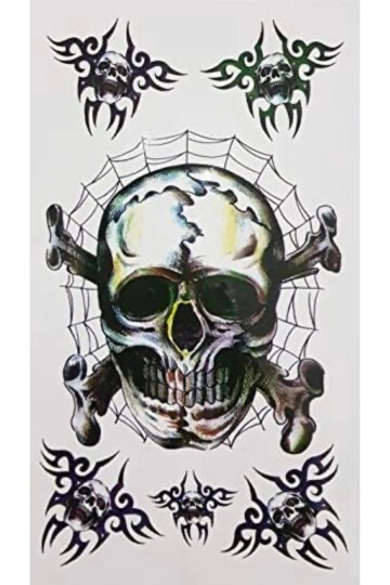 Unisex Kuru Kafa Desen Su Geçirmez Geçici Dövme BE109