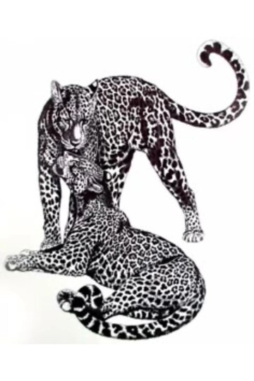 Unisex Leopar Desen Su Geçirmez Geçici Dövme BE110