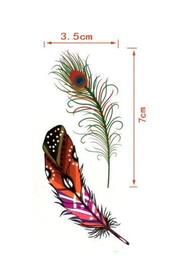 Unisex Tavuskuşu Tüyü Geçici Dövme EB738