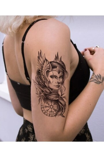 Unisex Yüz Ve Ok Karışık Desen Geçici Dövme CD390