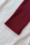 Kadın Bordo Dantel Yaka Foyonlu Bluz BE175