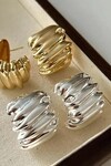 Kadın Gold Renk Oval Küpe BE179