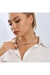 Kadın Gümüş Renk Choker CD683