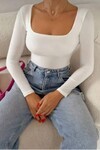 Kadın Kare Yaka Çıtçıtlı Body BE164