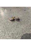 Kadın Siyah Beyaz Gold Renk Küpe eb857
