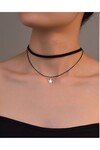 Kadın Siyah Kadife Yıldız Figürlü Choker E788