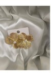 Kadın Tasarım Gold Renk Çiçek İnci Detaylı Küpe BE113