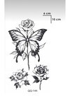 Unisex Çiçek ve Kelebek Desen Geçici Dövme CD477
